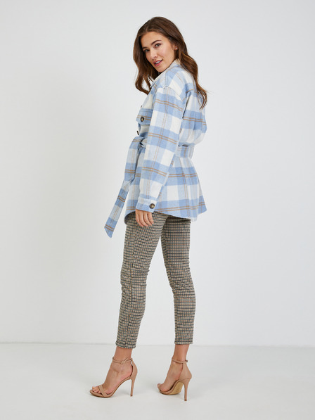 Orsay Бяло-синьо дамско сако на каре с връзки ORSAY