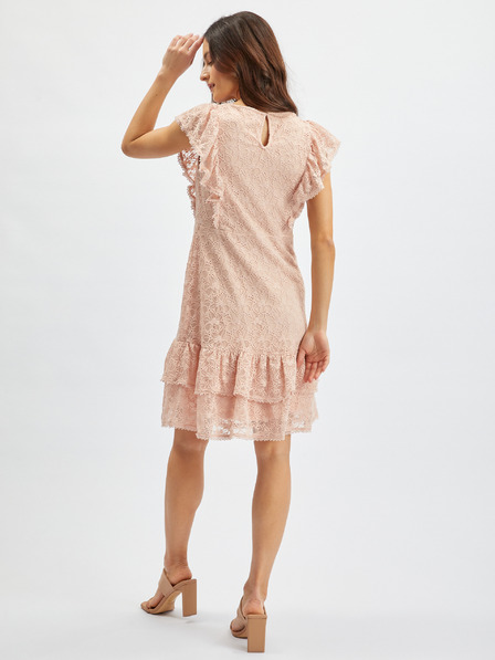 Orsay Дамска дантелена рокля в цвят пудра ORSAY