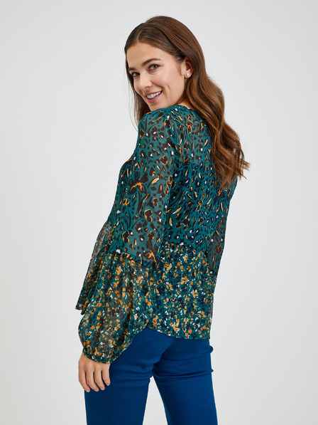 Orsay Зелена дамска блуза с десен ORSAY
