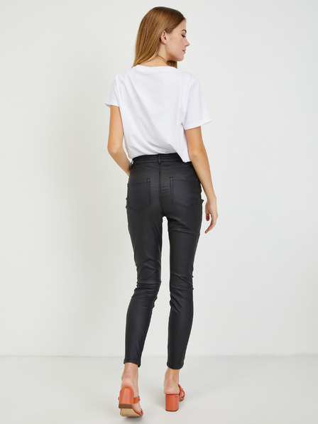 Orsay Черен дамски панталон от изкуствена кожа ORSAY