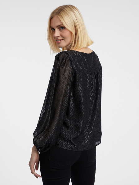 Orsay Черна дамска блуза с десен ORSAY
