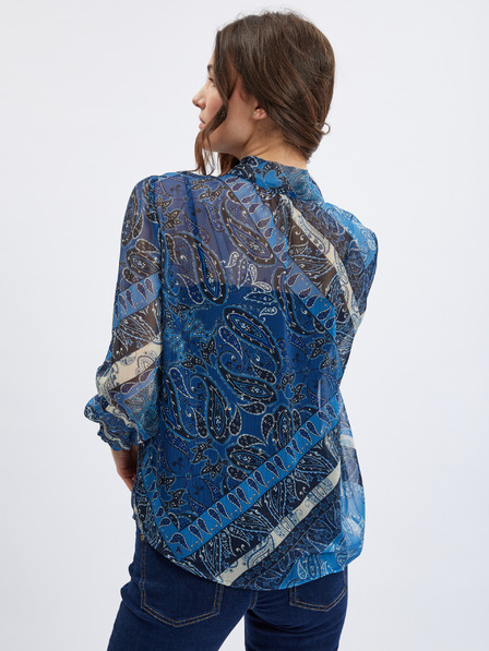 Orsay Тъмносиня дамска блуза с десен ORSAY