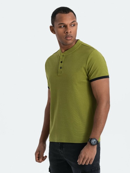 Ombre Clothing Светлозелено мъжко поло Ombre Облекло