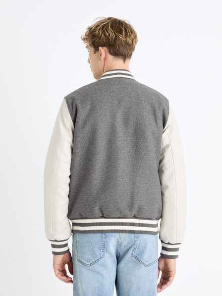 Celio Мъжки бомбър от вълна в кремаво и сиво от Celio Fuvarsi