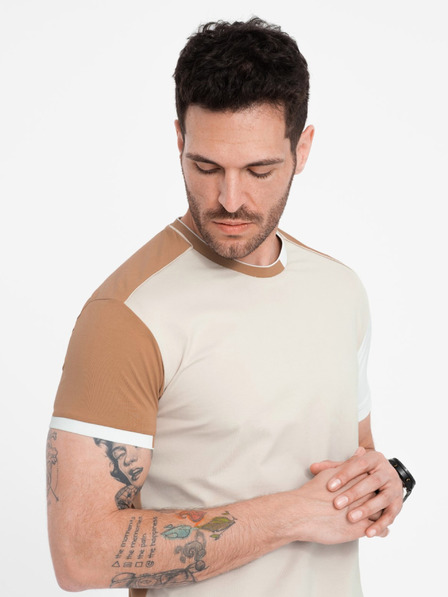 Ombre Clothing Кафява мъжка тениска Ombre Clothing