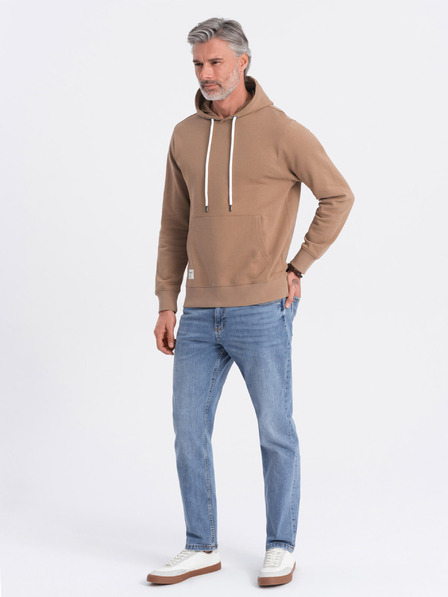 Ombre Clothing Кафяво мъжко суитшъртче с яка кенгуру и качулка Ombre Clothing