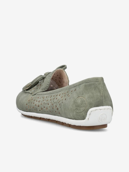 Rieker Зелени дамски мокасини от велур Rieker
