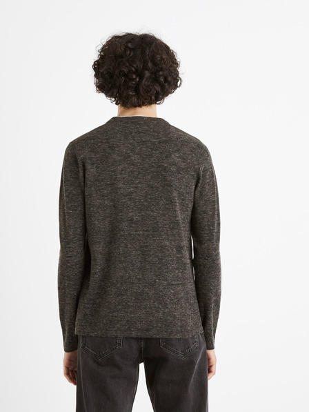 Celio Тъмно сив мъжки пуловер с копчета Celio Чечил