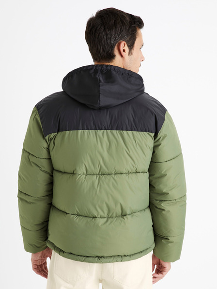 Celio Черно-зелено мъжко ватирано зимно яке Celio Cutrek