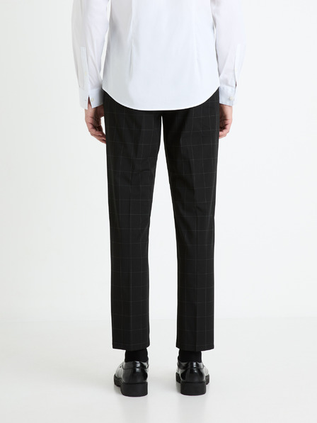 Celio Черен мъжки кариран скъсен панталон Celio Fonoel