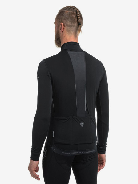 Kilpi Черна мъжка колоездачна фланелка с дълъг ръкав Kilpi CAMPOS-M