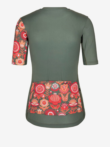 Kilpi Дамска колоездачна фланелка с цветя в цвят каки Kilpi ORETI