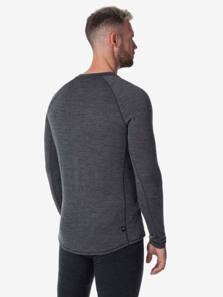 Kilpi Тъмно сива мъжка термална риза от мериносова вълна Kilpi MAVORA TOP