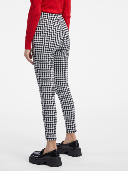 Orsay Бяло-черен дамски панталон с десен ORSAY