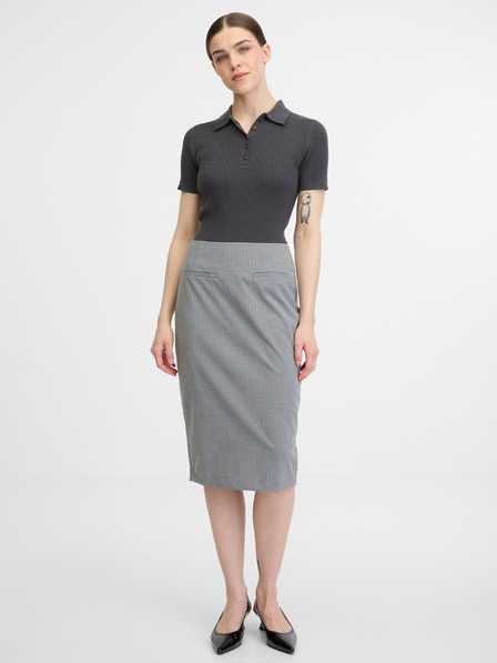 Orsay Тъмносива дамска тениска с къс ръкав ORSAY