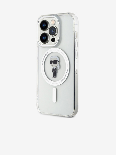 Karl Lagerfeld Karl Lagerfeld IML Ikonik MagSafe заден капак за iPhone 15 Pro прозрачен