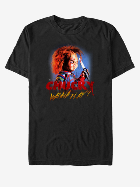 ZOOT.Fan Черна унисекс тениска ZOOT.Fan NBCU Chucky Creepy Wanna Play