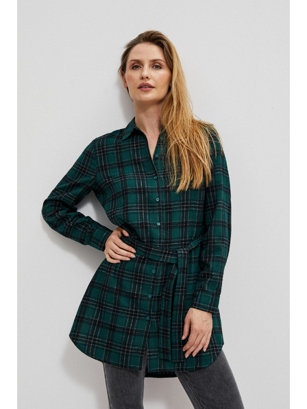 Moodo Тъмнозелена дамска раирана блуза Moodo