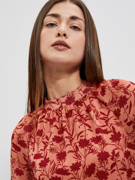 Moodo Виненооранжева дамска блуза с цветя Moodo