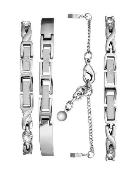 Anne Klein Сребрист дамски комплект часовник и бижута Anne Klein