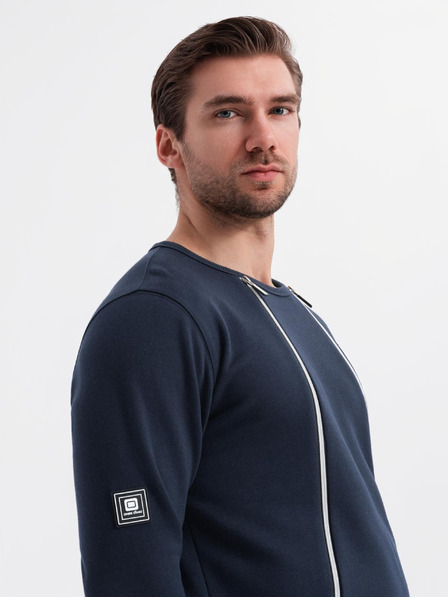 Ombre Clothing Изпран мъжки суитшърт с декоративно прошиване на деколтето Ombre Clothing