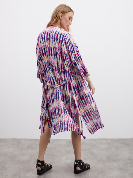 ZOOT.lab Розово-лилава дамска шарена рокля с волан ZOOT.lab Fifi