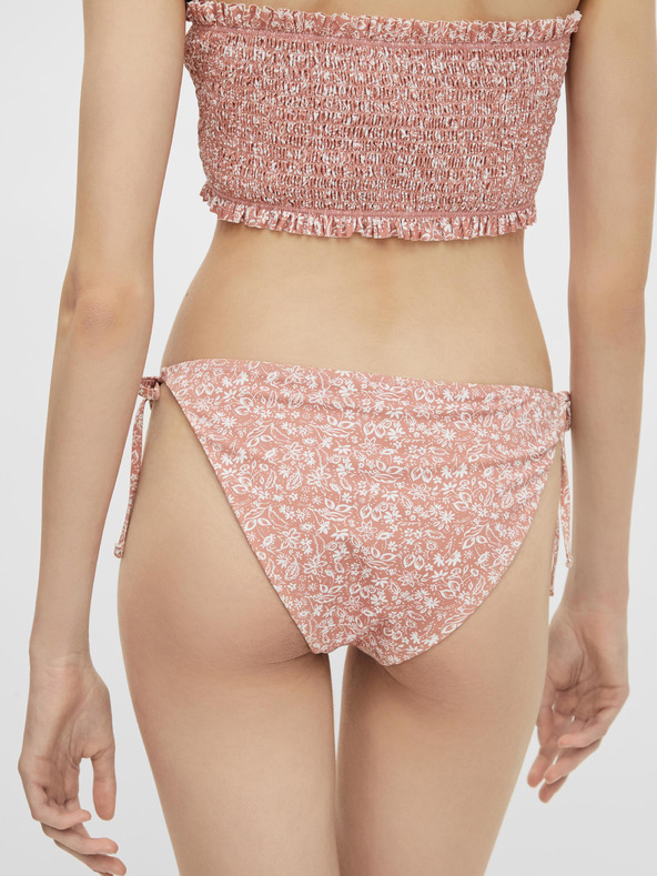 Pieces Розово флорално долнище на бански Pieces Gaya