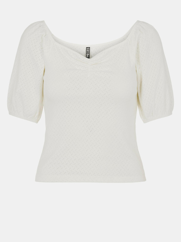 Pieces Кремава шарена блуза Pieces Lucy