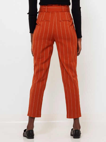 CAMAIEU Оранжев раиран панталон с колан CAMAIEU
