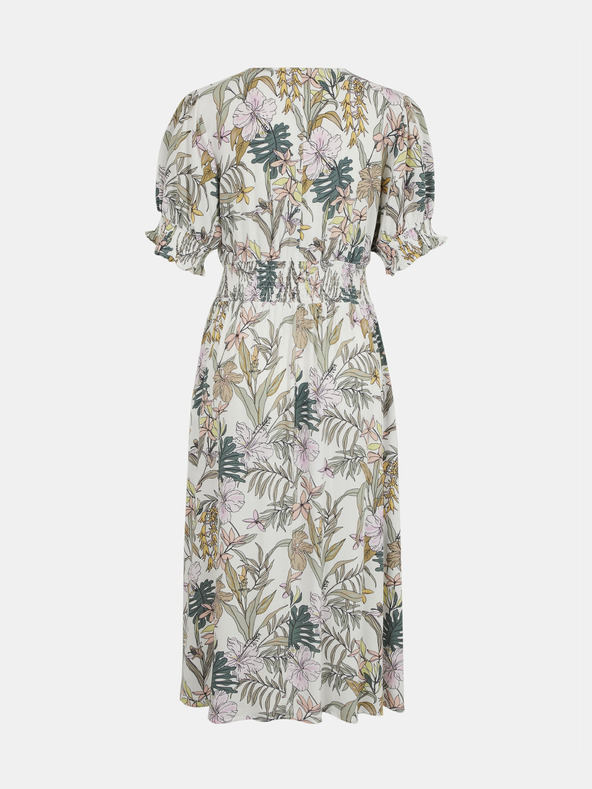 ONLY Зелено-бяла флорална миди рокля с копчета ONLY Mars