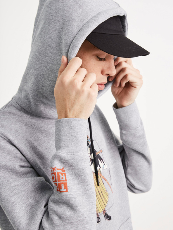 Celio Сив мъжки суитчър с щампа Celio TORC