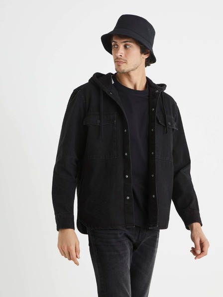 Celio Черна мъжка дънкова риза Celio Bahooden