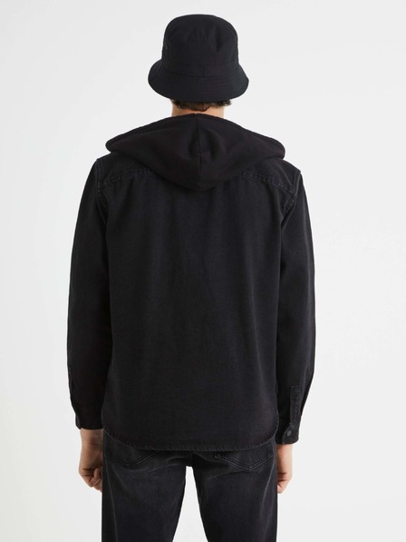 Celio Черна мъжка дънкова риза Celio Bahooden