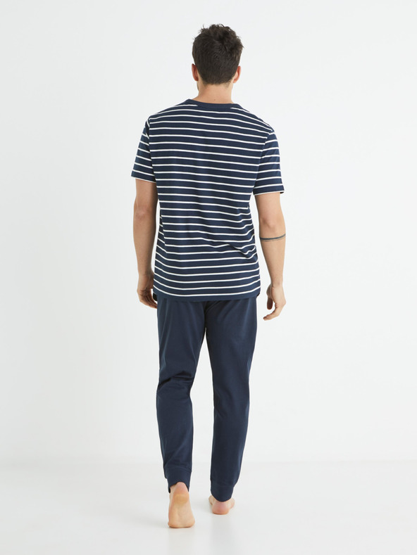 Celio Тъмно синя мъжка пижама на райета Celio Bisible