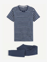 Celio Тъмно синя мъжка пижама на райета Celio Bisible