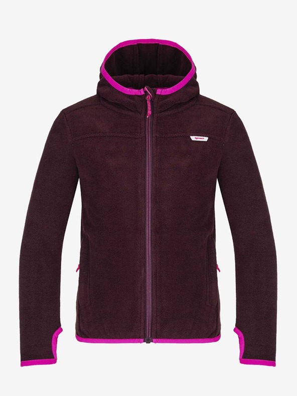 Loap Розов и лилав пуловер с цип LOAP Qwaro за момичета с качулка