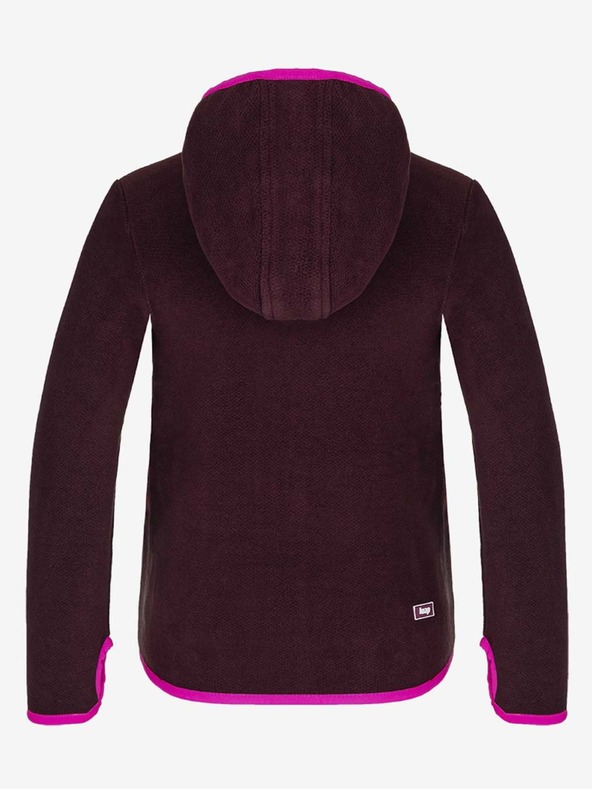 Loap Розов и лилав пуловер с цип LOAP Qwaro за момичета с качулка