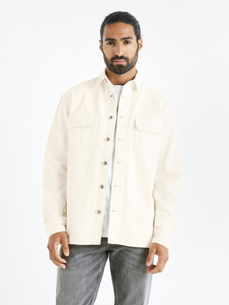 Celio Бежова мъжка дънкова риза Celio Battery