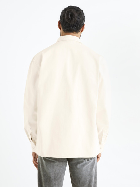 Celio Бежова мъжка дънкова риза Celio Battery