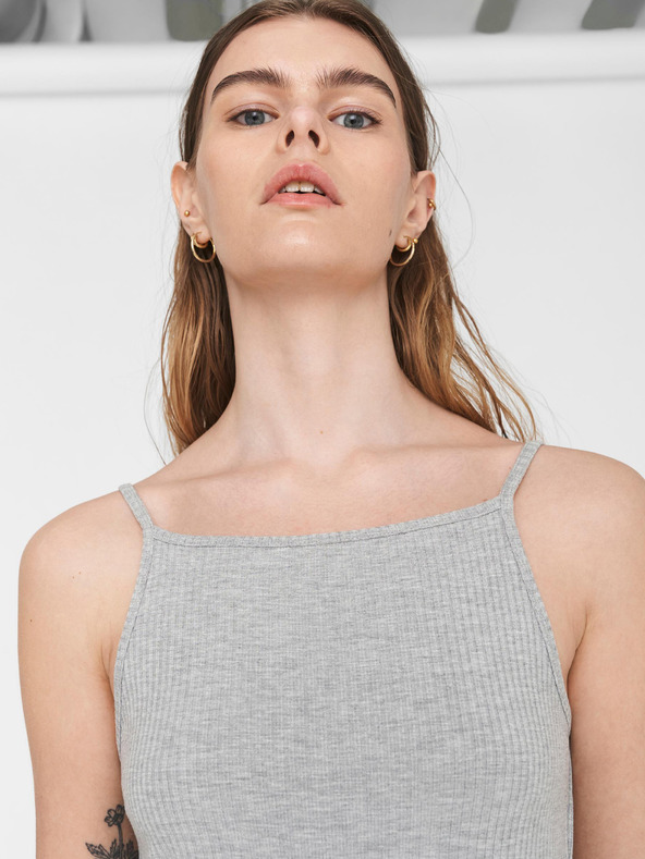 Noisy May Светлосива рокля с оребрен ръкав Noisy May Edda