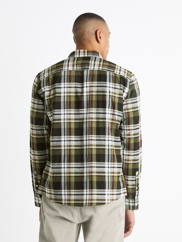 Celio Бяло-черна мъжка карирана риза Celio Bapop