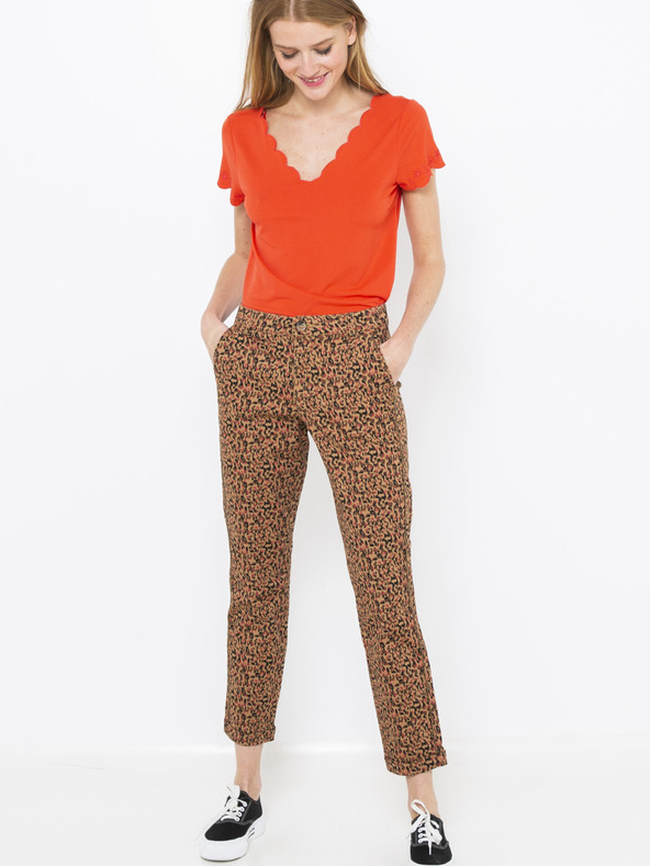 CAMAIEU Панталони с тухлена шарка CAMAIEU