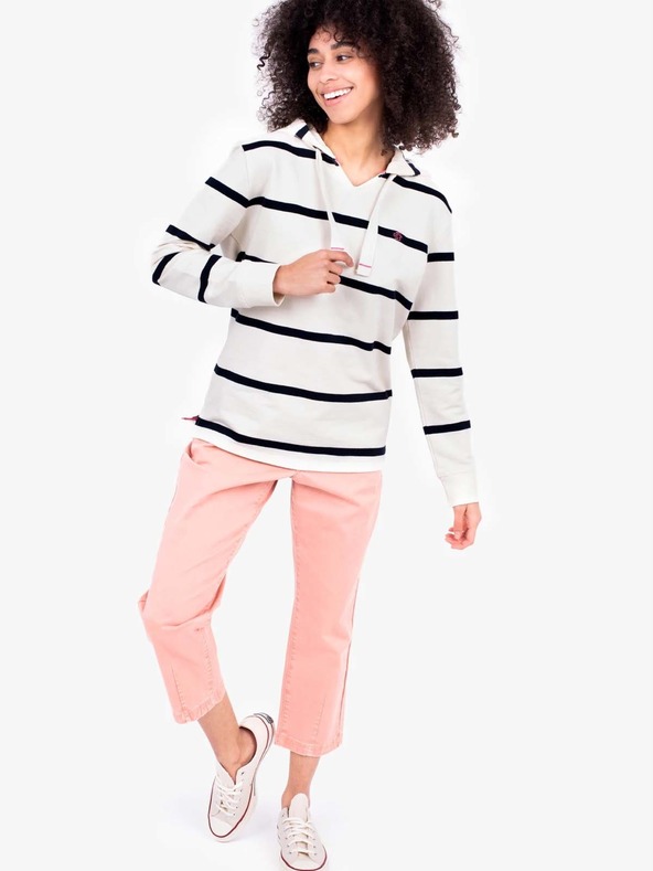 Brakeburn Синьо и бяло дамско райе с качулка Brakeburn