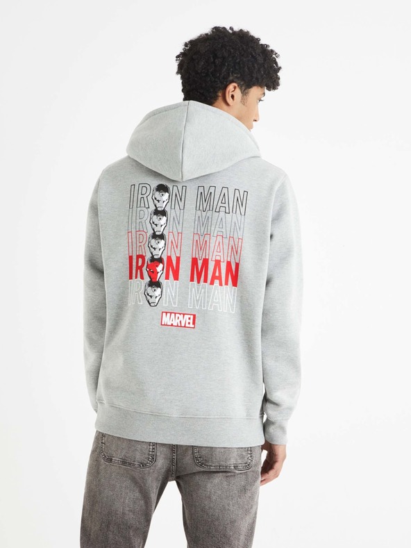 Celio Светлосива мъжка блуза Celio Iron Man с щампа