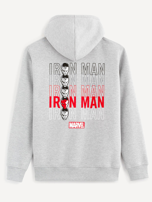 Celio Светлосива мъжка блуза Celio Iron Man с щампа