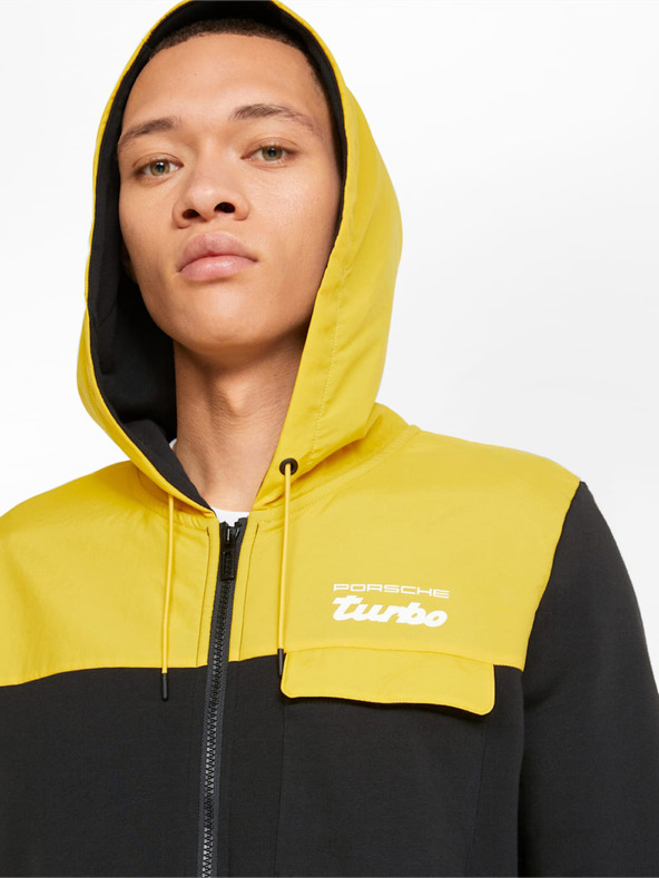 Puma Жълто-черна мъжка спортна качулка Puma