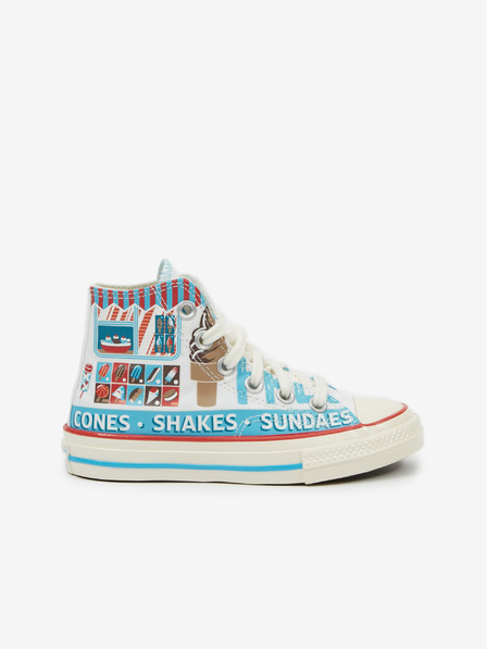 Converse Синьо-бели детски маратонки с шарка на глезена Converse Sweet Scoops