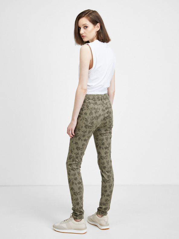 CAMAIEU Каки шарени панталони с къса кройка CAMAIEU