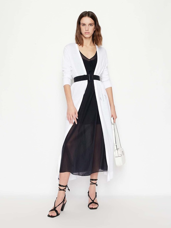 Armani Exchange Тъмносиня миди рокля Armani Exchange