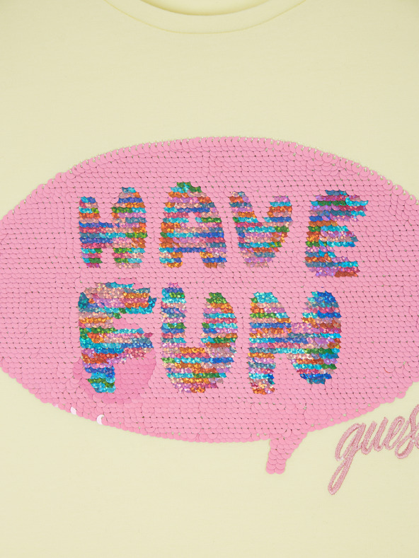 Guess Светложълта тениска за момичета Guess